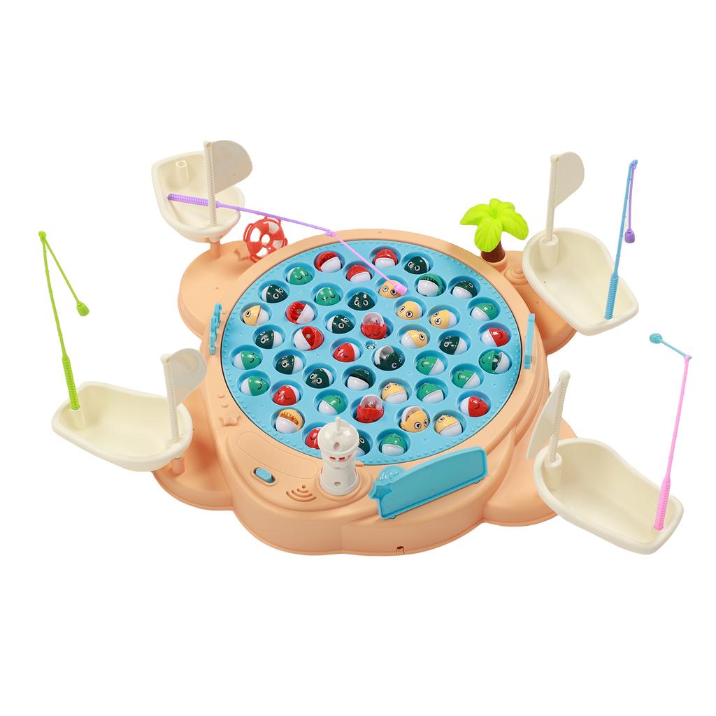 Electric Rotating Magnetic Fishing Toys Large Early Education Parent Child Interaction Light Music