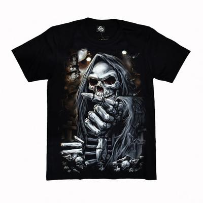 Grim Reaper Cotton TShirt Edgy Gothic Unisexs Fitness Muscle Black