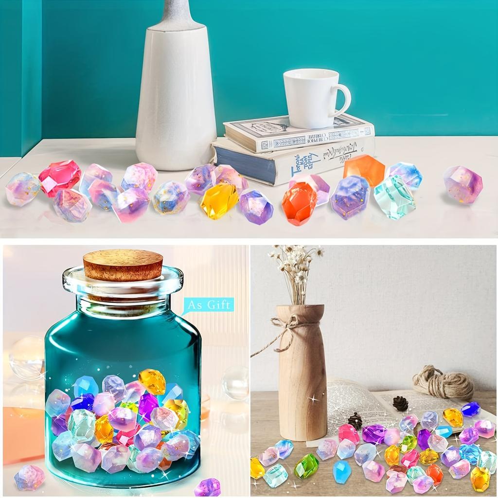 2 Pcs Random Style Geometric Resin Molds Silicone Mold Gem Stone Casting Jewelry Mould Reusable Irregular Epoxy Moulds DIY Craft Making Pendant