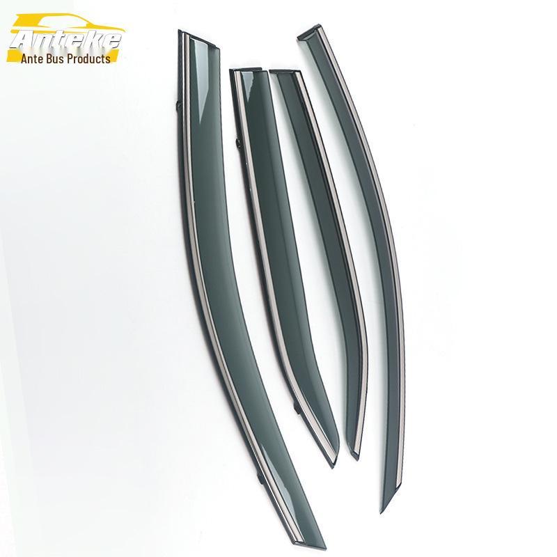 09-11 Camry 3D Stainless Steel Rain Guards & Deflectors with Bright Strip Stickers