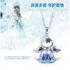 Austrian Crystal Angel Pendant Necklace O Chain Fashion Jewelry Women