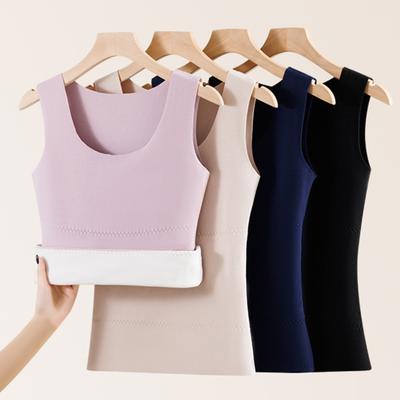 Zimowa Damska Termiczna Dwustronna Aksamitna Kamizelka Bezszwowa Aksamitna Podszewka Szybka Blokada Temperatury Ogrzewanie Slim Fit Elastyczna Bez Rękawów Odzież Wewnętrzna Podszycie