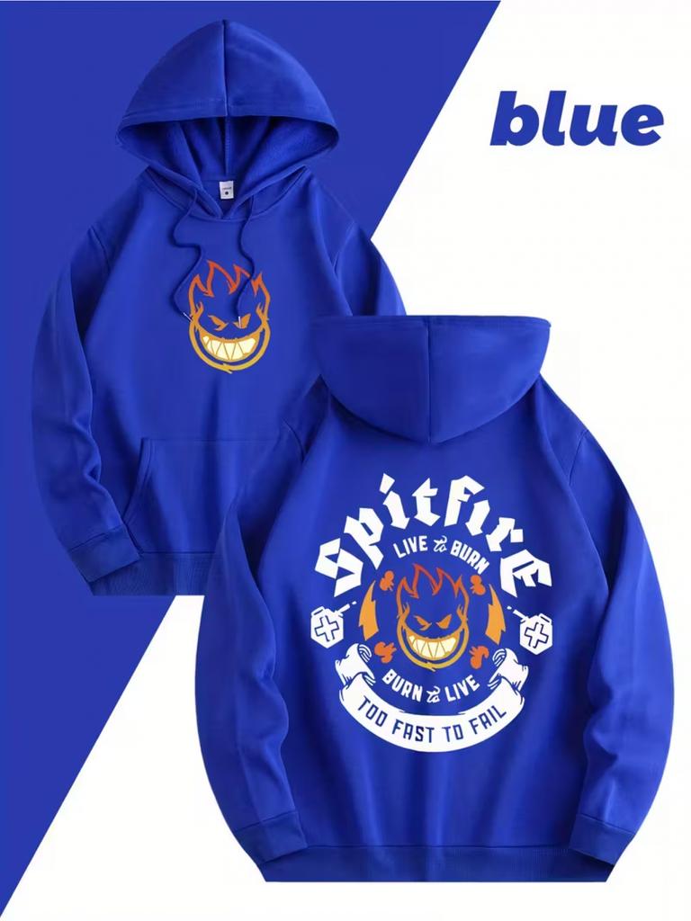 Fun and Unique Letter Print Men's Casual and Comfortable Hoodie, Stylish Long-sleeved Hooded Sweatshirt, Versatile Casual Top for Autumn and Winter.