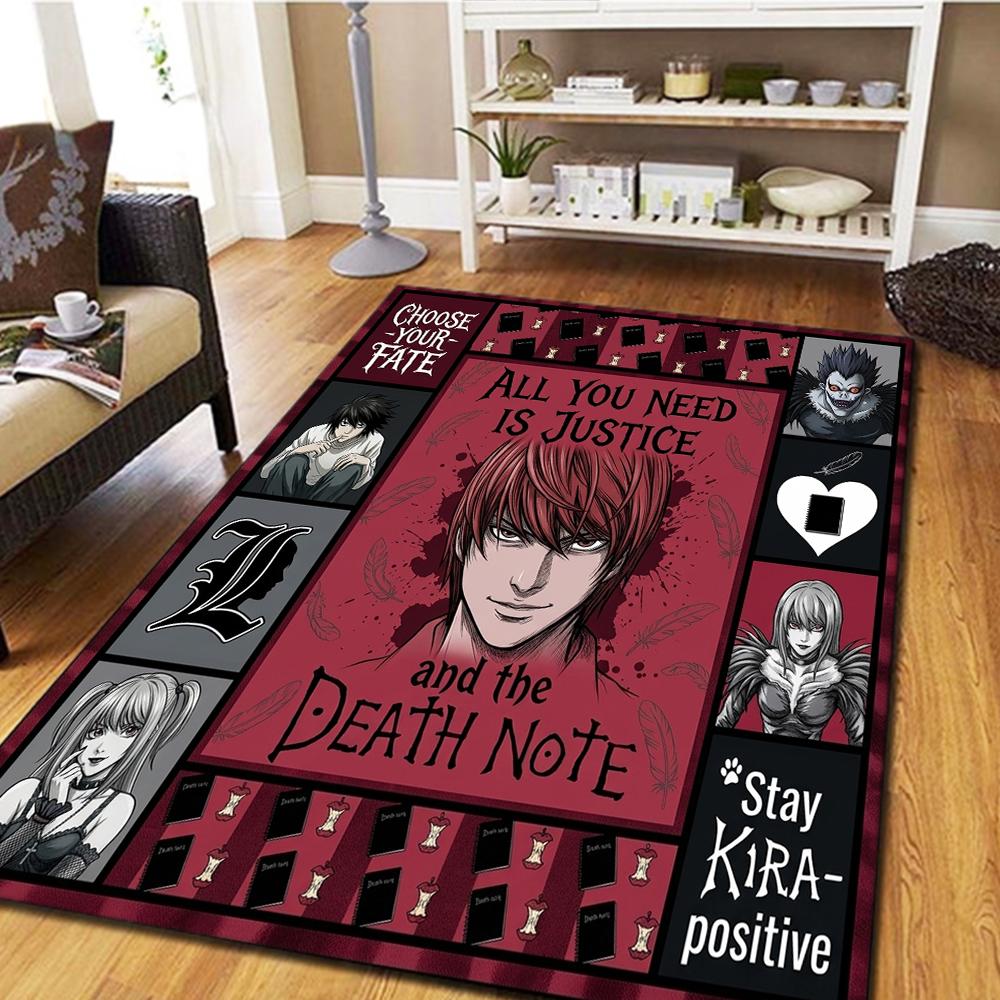 Death Note Carpet for Living Room Bedroom, Home Decor Movie Mat Cool Play Floor Mat -HE19