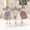 Festive Angel Doll Ornaments for Christmas Tree, Plush Hanging Decor, Multi-Color, 3 Pieces