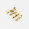 30pcs/lot 2*12.5mm 14K 18K Gold Color Twisted Connecting Rod With Double Hole Earing Charm Sticks For DIY Jewelry Making