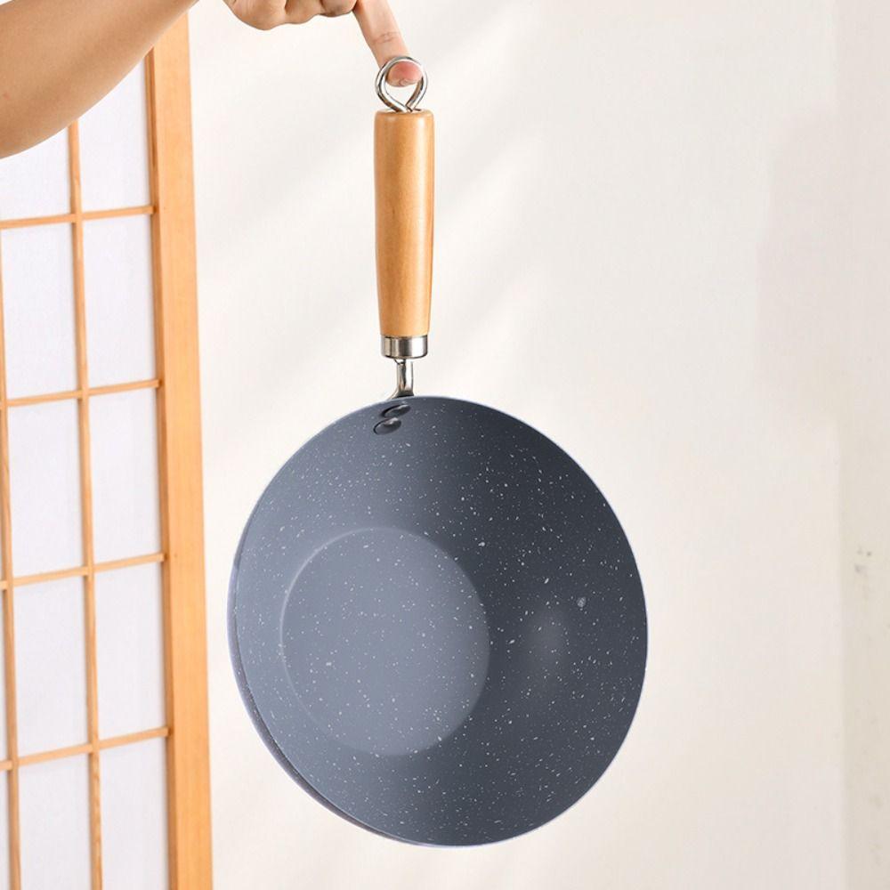 Non-stick Marble Pattern Wok Anti-scalding Handle Milk Pot Practical Omelette Pan  Rental Housing