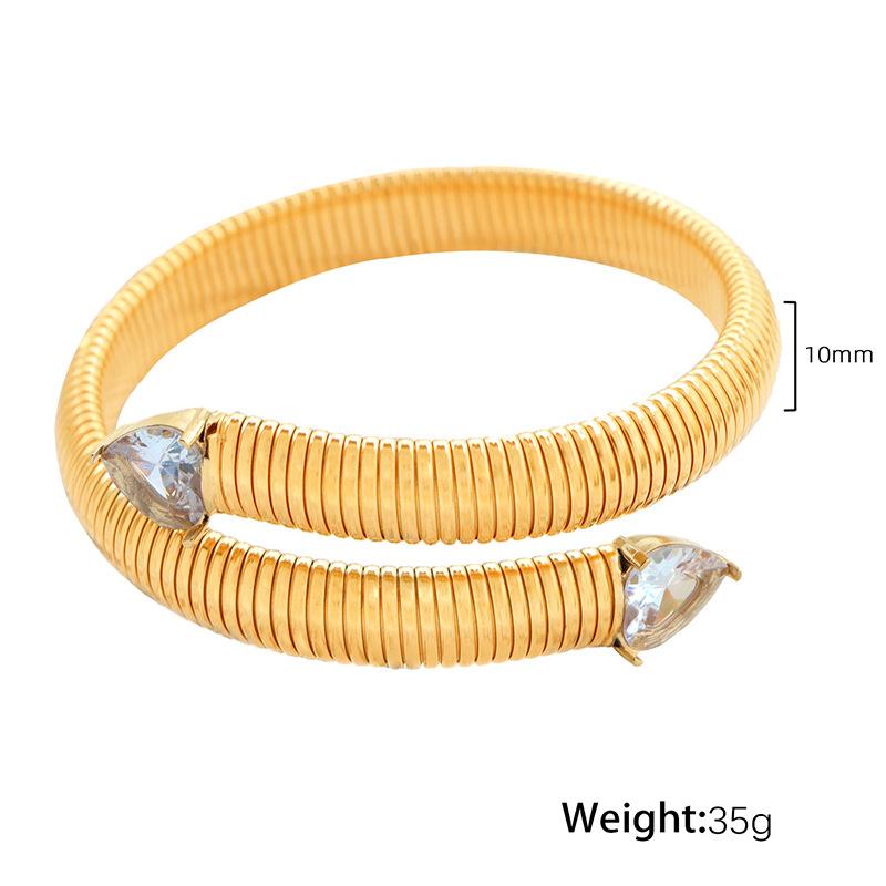 Wind Niche Design Titanium Steel Bracelet Fashion Exaggerated Snake Bone Elastic Bracelet Personality Advanced Cold Wind