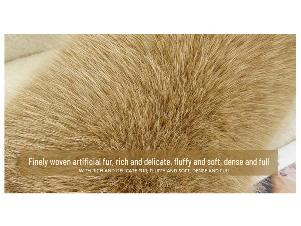 Damenhut aus Kunstfuchsfell mit Hohlkopf und Haarschmuck - Verdickt für Wärme