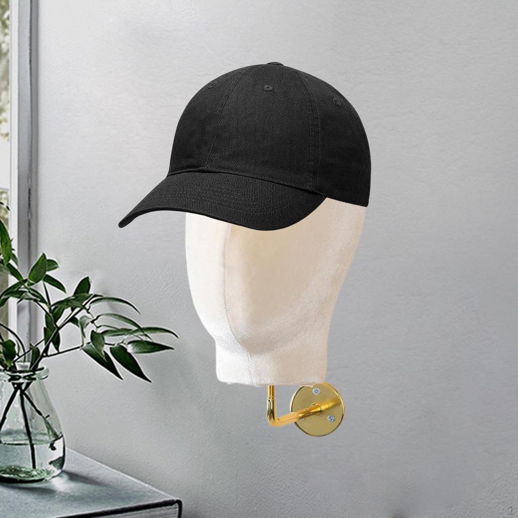 Mannequin Head Model Wall Mount Hat Display Stand Wig Holder for Headwear