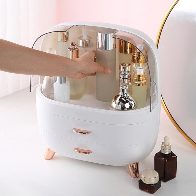 Scatola portaoggetti cosmetici con cassetti Organizer per trucco in plastica per camera da letto o bagno Strumento efficiente per la gestione dello spazio