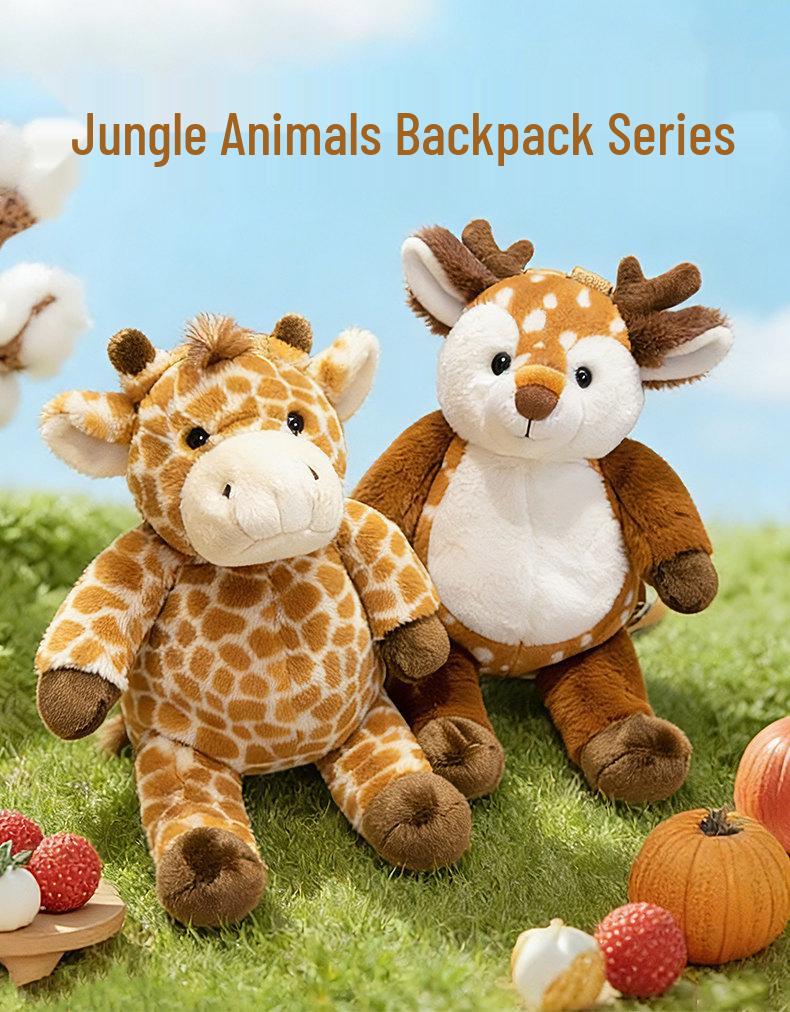 Cross-Border Plush Animal Backpack Toys: Elephant, Pink Rabbit, Lion, Sloth Dolls, Girls' Cloth Doll Bags