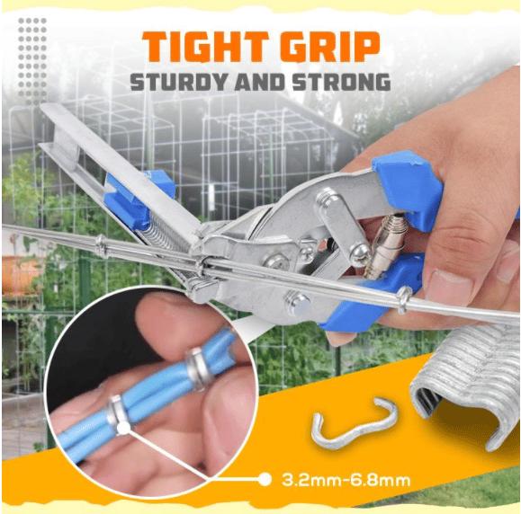 600pcs M Clips Staples Hog Ring Plier Tool Chicken Mesh Cage Wire Fencing Anti-slip Handle Stainless Steel Hand Tools