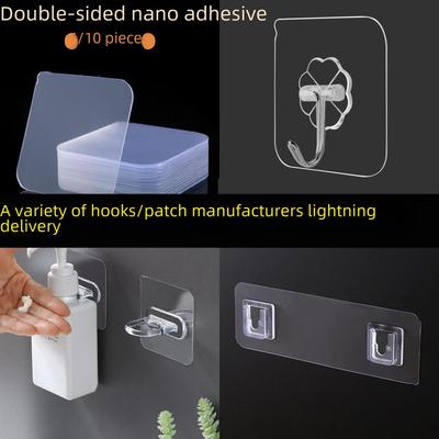 Nano Double-Sided Adhesive Suction Cup Hook - Nail-Free, Traceless Wall Mount for Home & Bathroom