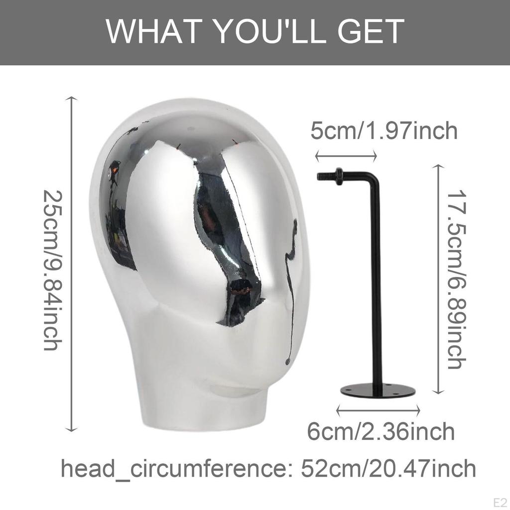 Mannequin Head Hair Styling Display Stand Wall Mounted Sleek Multipurpose s Holder Hat