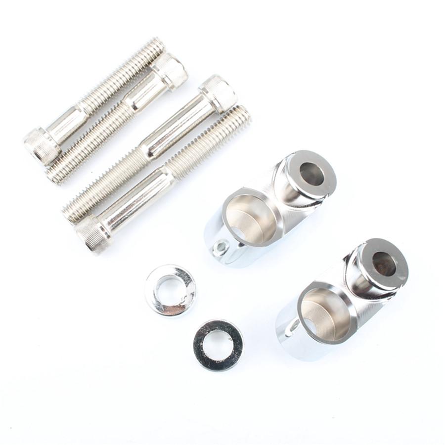 1 Pair Chrome Front Turn Signal Relocation Kit For 39mm 49mm Sportster FXR FXD D