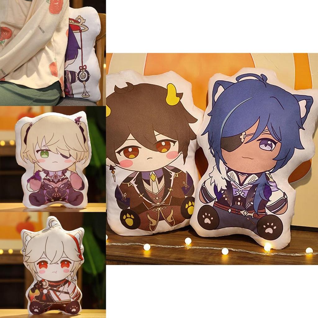 Cute Genshin Impact Characters Soft Cartoon Cushion Hugging Pillow For Selfies