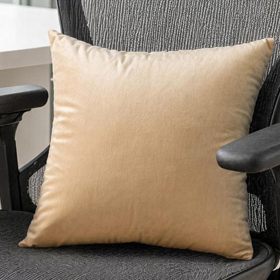 Einfarbige Samt-Kissenhülle, Weiche Plüsch-Kissenhülle, 17,7 x 17,7 Zoll Glatte Samt-Kissenbezug für Sofa, Bett, Büro, Gemütliche Wohnkultur