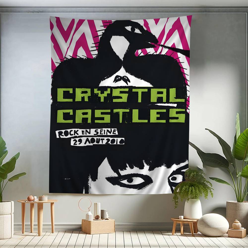 Band CCrystal Castles Chart Tapestry For Living Room Home Dorm Decor Art Home Decor