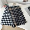 Contrasting color thousand bird grid scarf women's winter plaid scarf warm temperament couple versatile plaid shawl