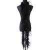 2 Meters/Bag South African Colorful Ostrich Feather Villus Fluff Bar Strip Dyed Pattern Performance Dress Hat Scarf