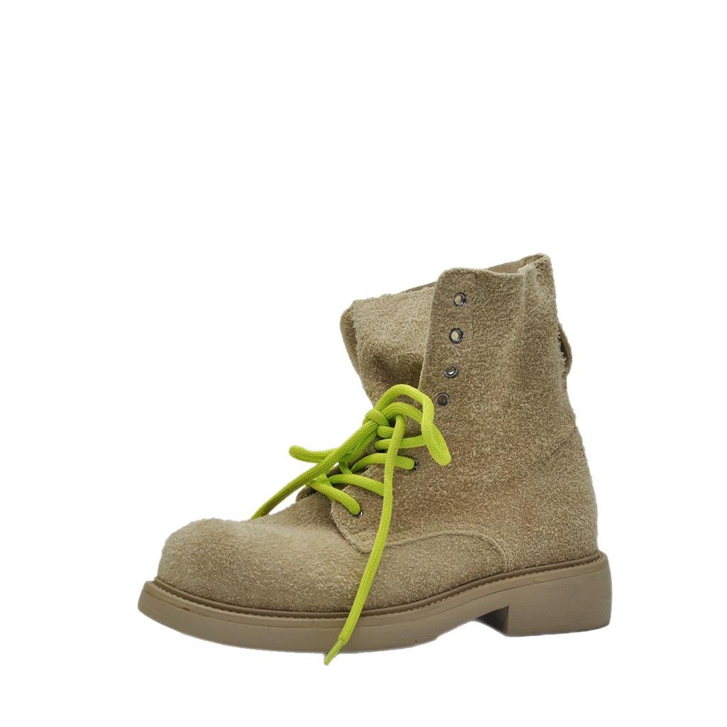 The First Layer of Cowhide Martin Boots Women's Versatile European and American Style Summer New Color Short Boots Women's Boots Double Strap Locomoti