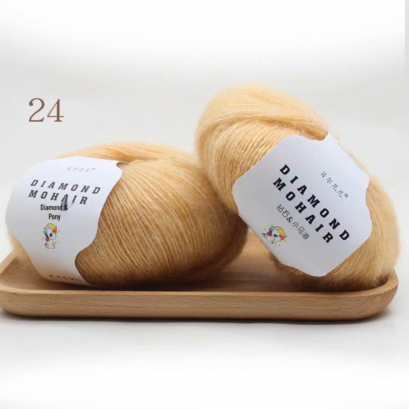 Diamond Pony Mohair Long Pile Fine Yarn for Hand Knitting & Crochet - Perfect for Shawls, Coats, Hats, and Scarves.