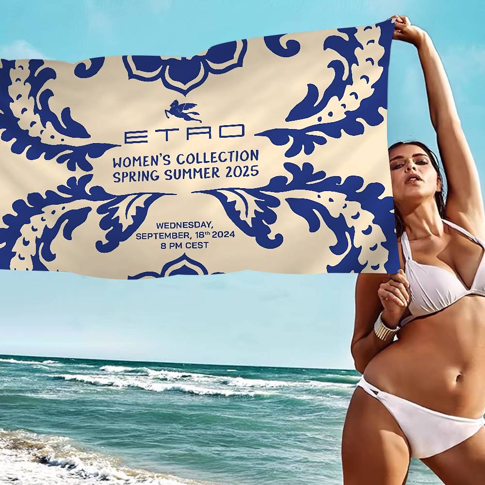 Brand E-Etro Microfiber Printed Beach Towel Mountain Climbing Yoga Beach Swimming Running Absorbent Soft Towel