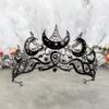 Vintage Style Queen Crown Black Color Baroque Crown Dark Star Headpiece  for Women
