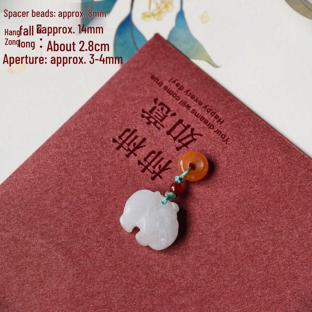Southern Red Agate & Hetian Jade Beaded Bracelet with Pendant
