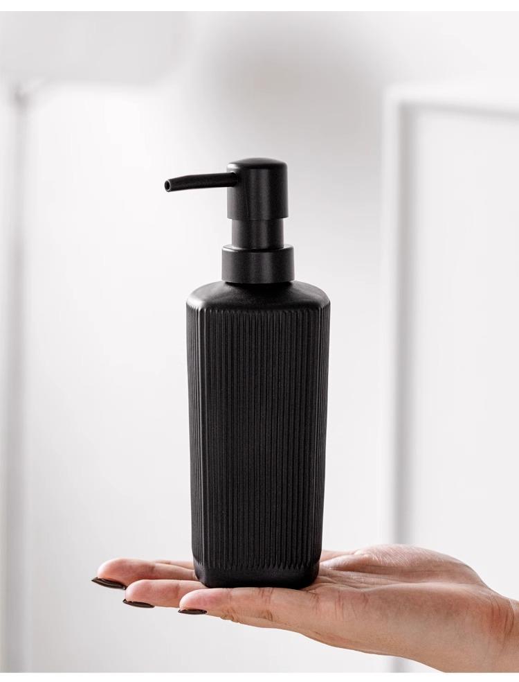 340ml soap dispenser Black ceramic hand sanitizer bottle bathroom shower gel press bottle lotion sub bottle bathroom accessories