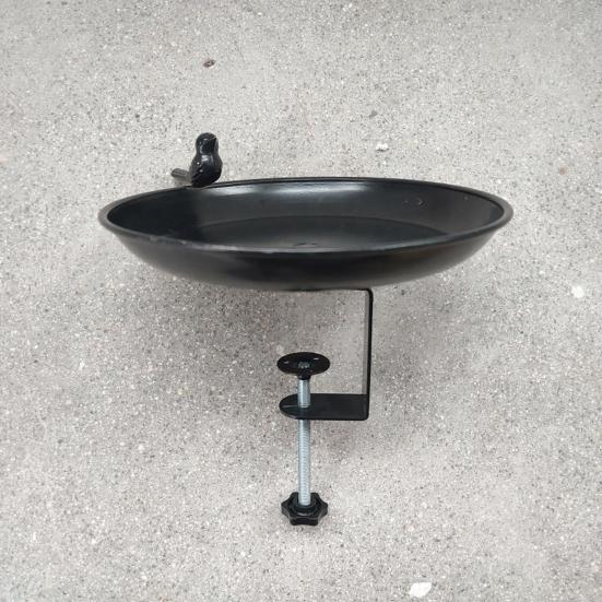 Metal Detachable Bird Bath And Feeder for Garden 2-in-1 Outdoor Waterer & Feeder Rust-Proof No-Drill Rail Mount Bird Watering Basin for Patio Balcony