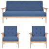 Day and Night - Day and Night 3-piece Sofa Set Blue Fabric