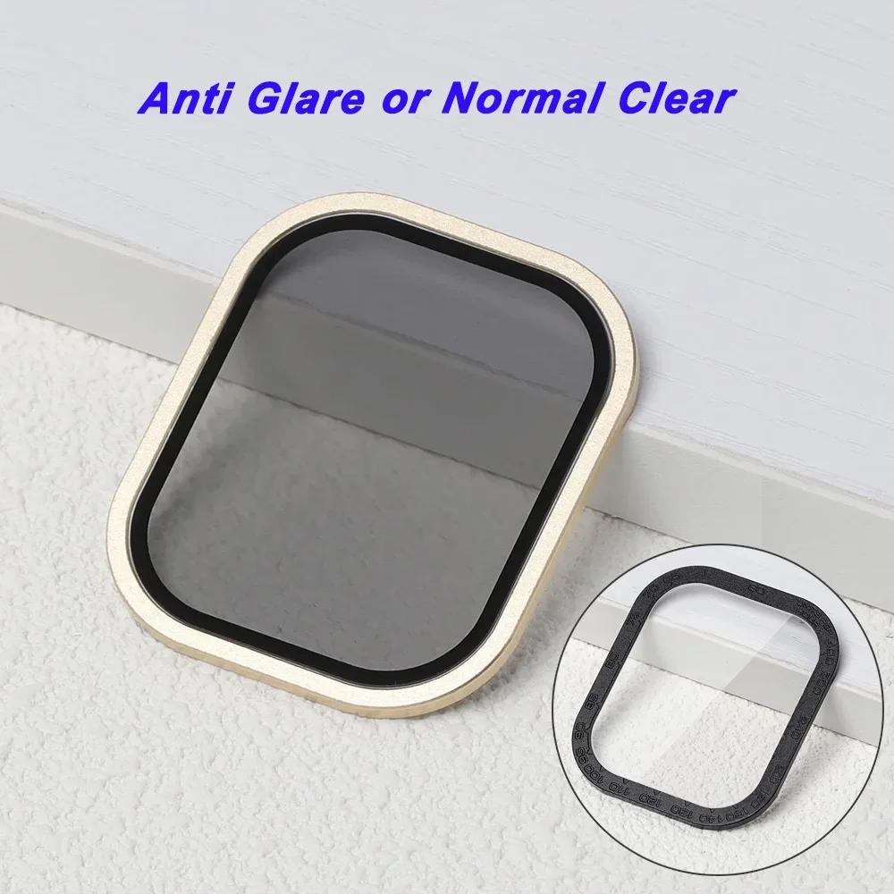 Tempered Glass For Apple Watch band ultra 49mm Screen Protector Anti-Scratch Glare HD Full Film Metal Bumper iWatch Ultra 49mm