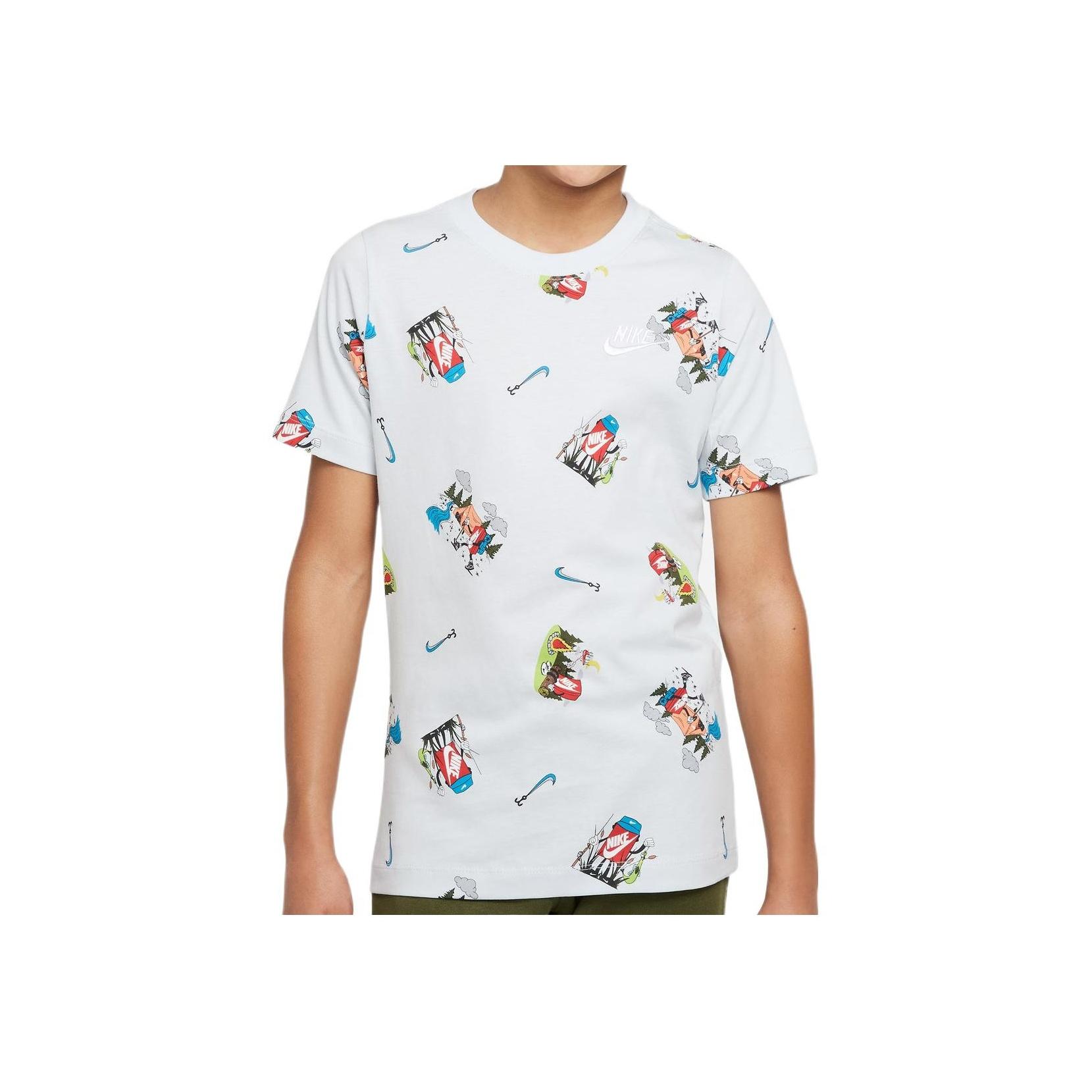 

Nike Casual Sports Embroidered Cartoon Pattern Printed Round Neck Short Sleeve T-Shirt Kids Tops White DQ3856-100 M