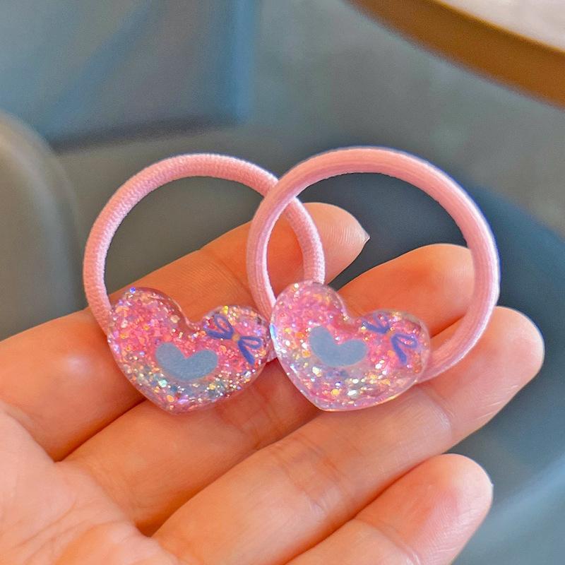 2PCS New Lovely Sparkling Gradient Cat Girls Elastic Hair Bands Hair Accessories Children Hair Ties Baby Headwear