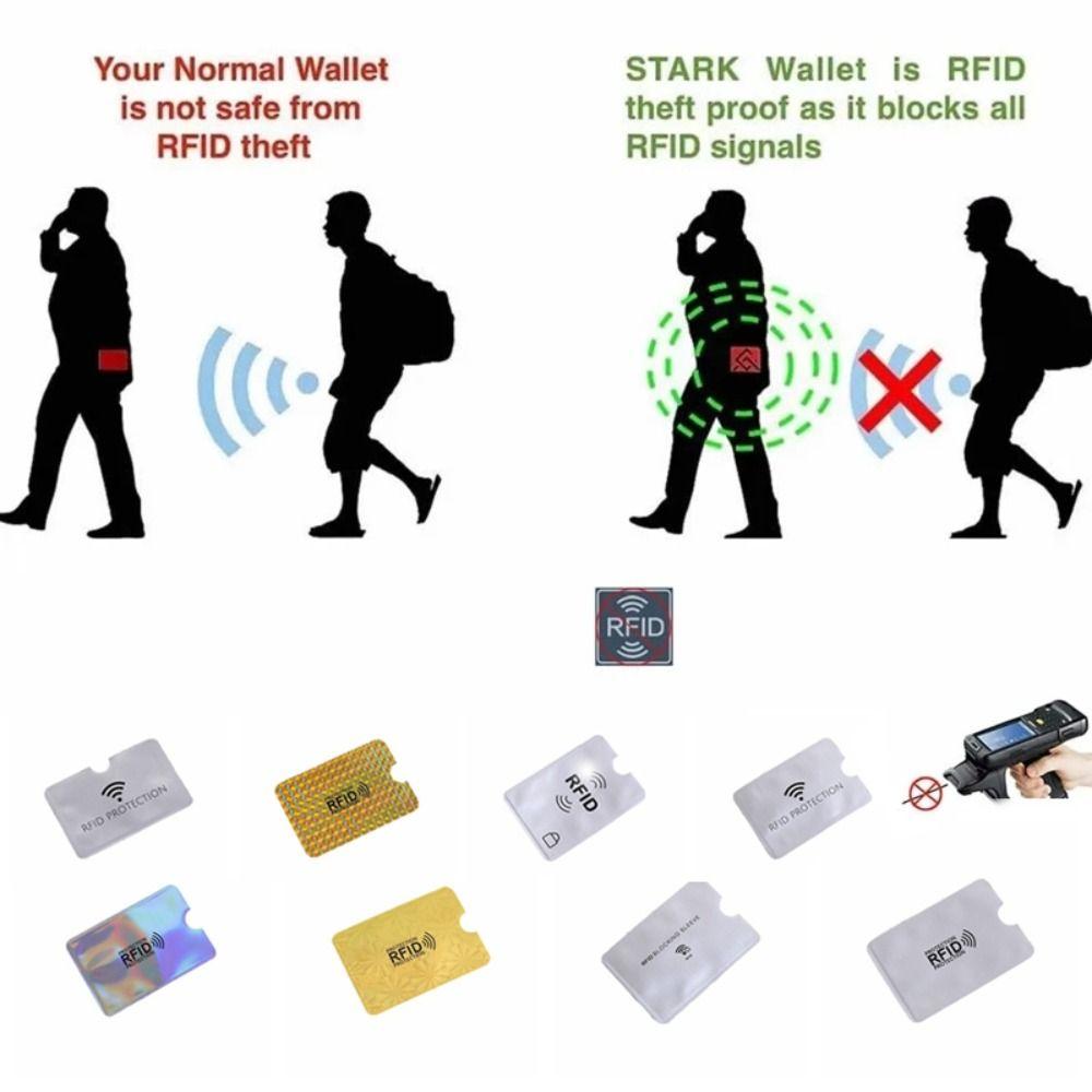 10pcs Reader Lock NFC Blocking Case Aluminium Foil ID Card Box Anti RFID Card Holder  Female/Male