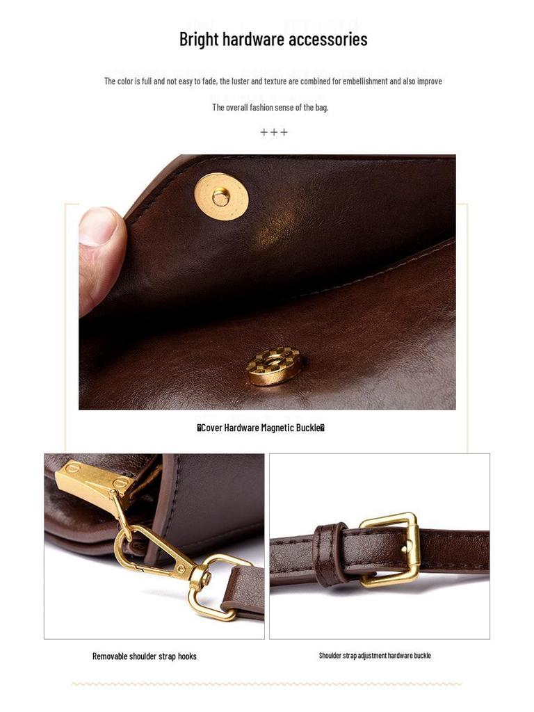 Herbst Damen Umhängetasche aus pflanzlich gegerbtem Leder mit Textur - Modisch, vielseitig, Retro-Design in mehreren Farben.