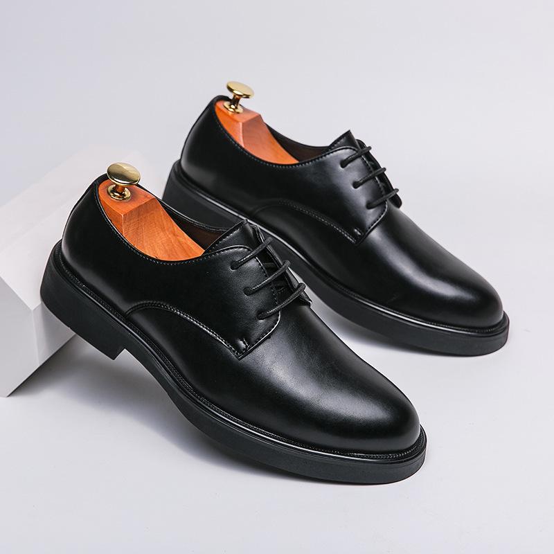 

Cheap 2025 men s business leather shoes men s British style Korean version large size office casual men s shoes 46