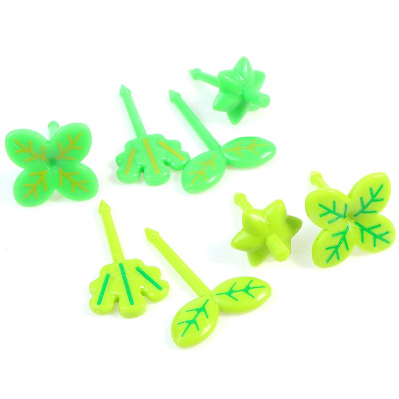 8Pcs/Set Fruit Fork Toothpick Leaves Decoration Lunch Box Bento Accessories