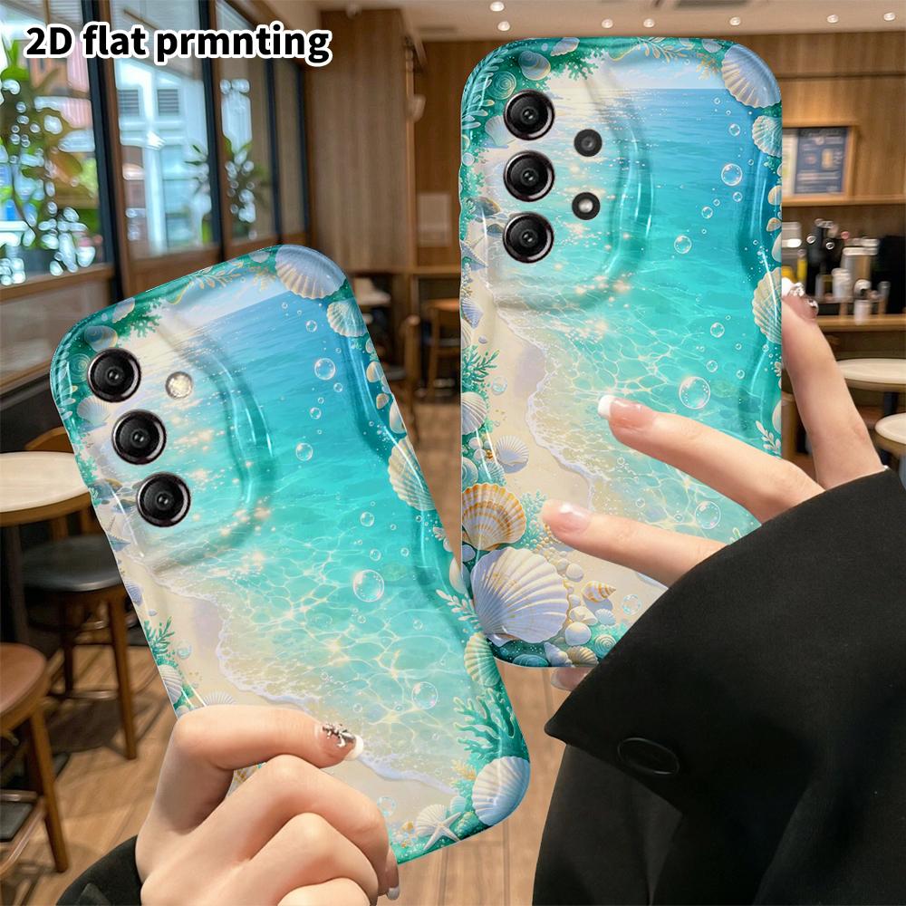 Phone Case: 2D Flat Samsung Galaxy A34 A35 M05 M06 S20 S22 S21 FE Plus 5G Protective Case, Shell Coral, Christmas and Halloween Gifts