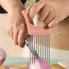 Onion Slicer Stainless Steel Potato Chip Onion Holder Tomato Onion Slicer Holder Vegetables Cutting Fork Kitchen Gadgets