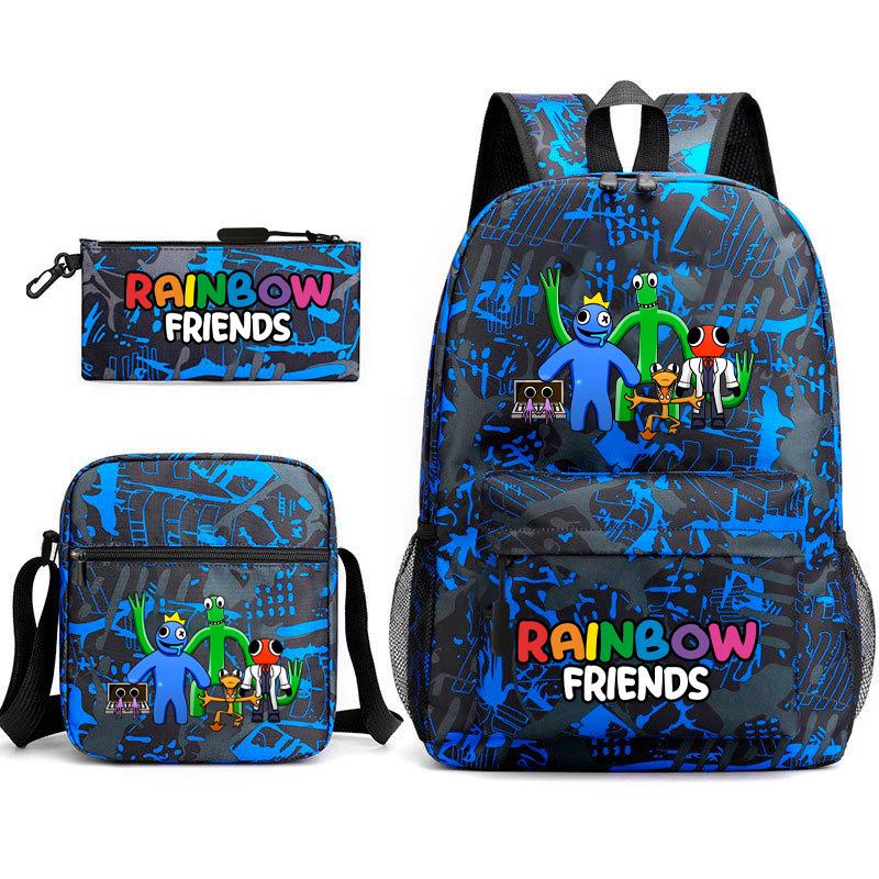 Rainbow Friends Surrounding Backpack Elementary School Student Starry Sky School Bag Three-piece Set