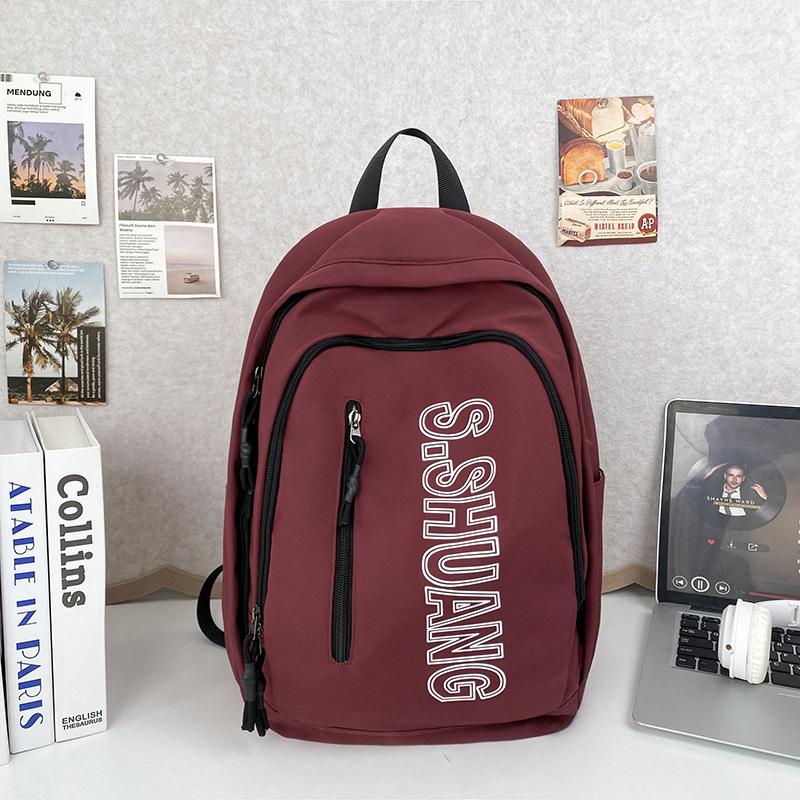 Schoolbag New Large Capacity American Trendy Cool Simple Fashion Versatile ins High Value School Bag Junior High School Student Backpack