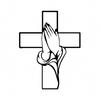 Praying Hands Cross Open Frame Metal Belief Wall Hanging Minimalist Prayer