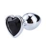 3Sizes Stainless Steel Anal Plug Heart Shape Gem Base Beginner To Expert Metal Butt Plug Prostate Massager Sex Toy For Man Women