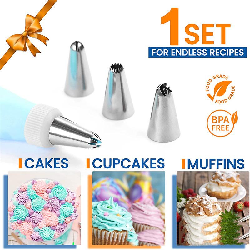 74 Piece Set of Cake Decorating Nozzles, Cake Decorations, Cream Decorating Tools, Decorating Bags, Decorating Nails