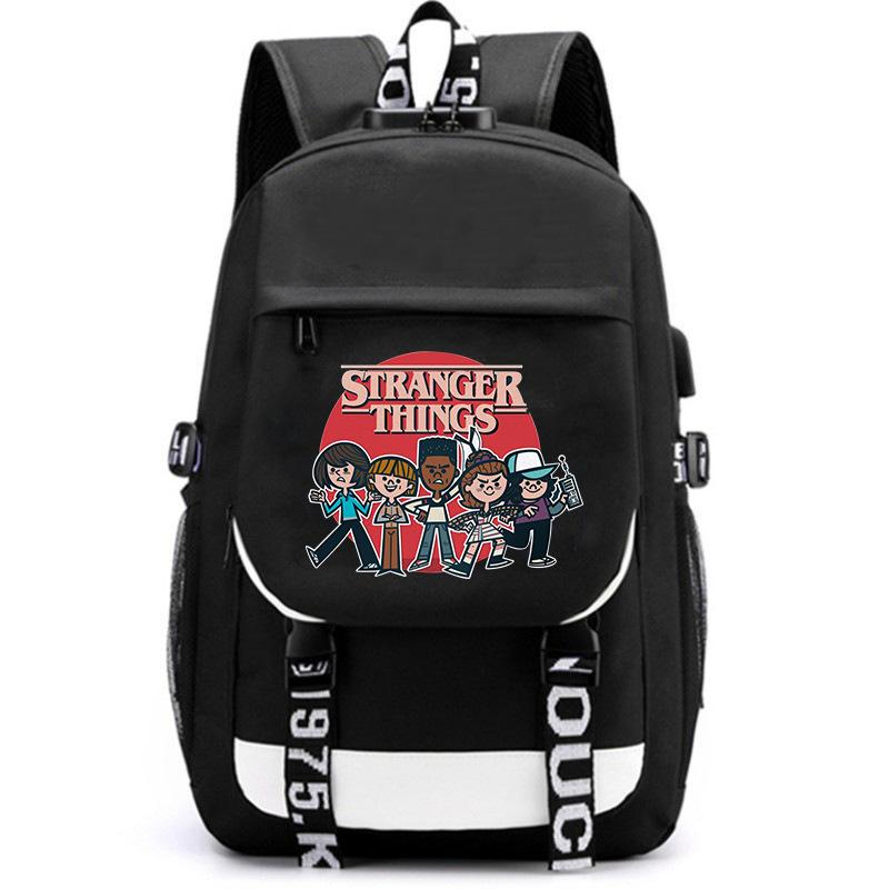 Stranger Things Peripheral Printed Student School Bag American Drama Peripheral Large Capacity Backpack Computer Bag