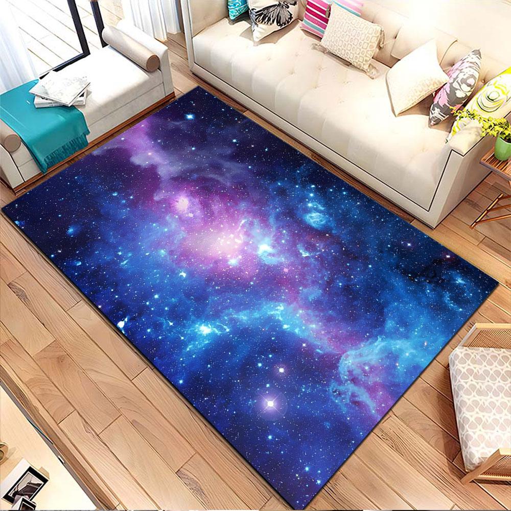 Cosmic Nebula Galaxy Design Patterned carpet, non slip mat suitable for living room and bedroom sofas