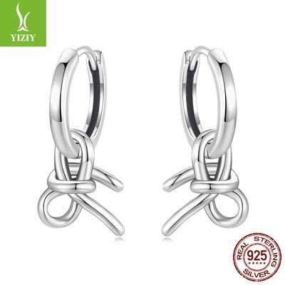 Schleife Knopf Seil Ohrschnalle Damen, Frisch und Süß S925 Sterlingsilber Damenohrringe Ohrringe